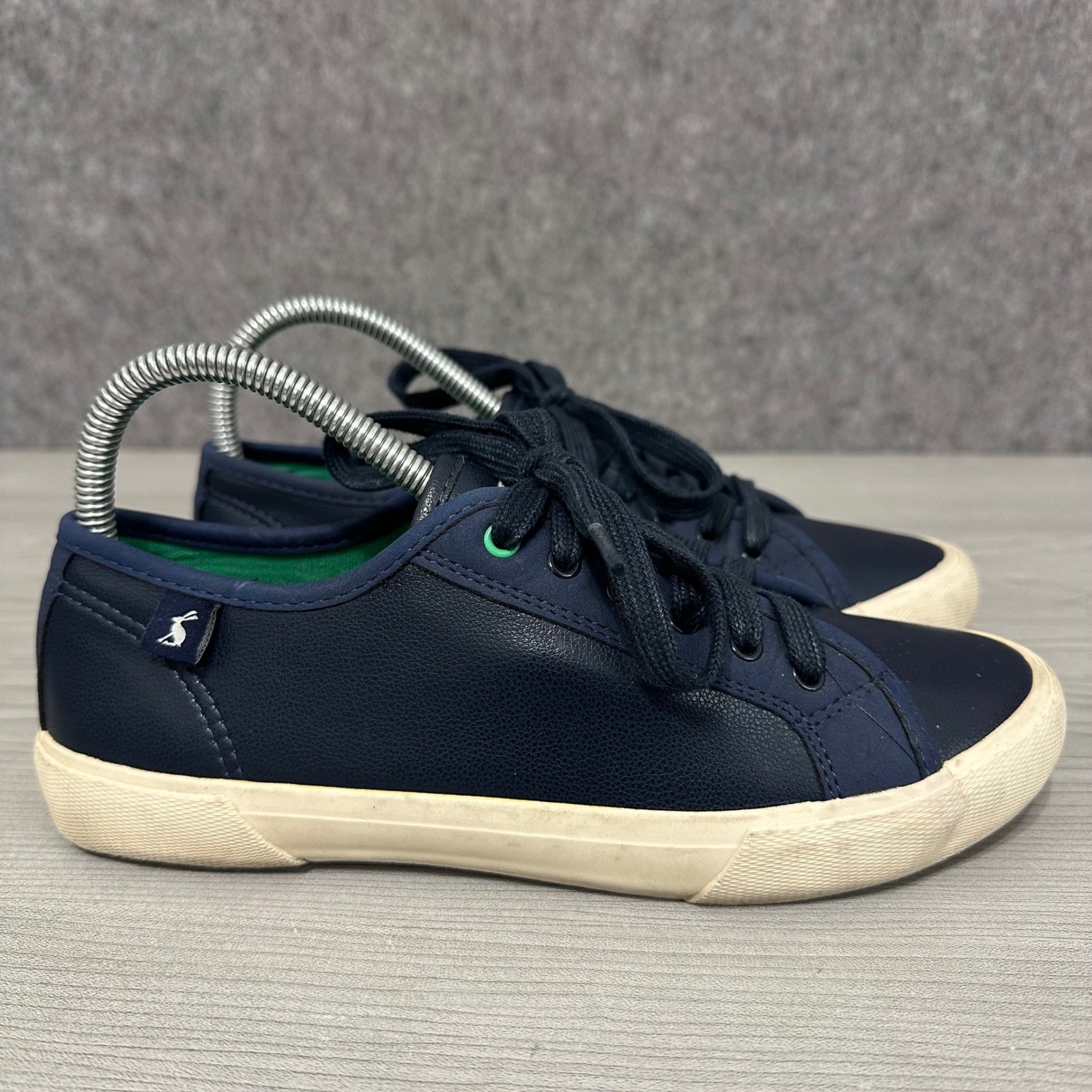 Joules Coast Pump Navy Blue Faux Leather Lace Up Sneakers Women Us 7